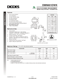 Datasheet DMN601DWK-7 manufacturer Diodes