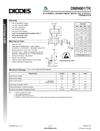 Datasheet DMN601TK-7 manufacturer Diodes