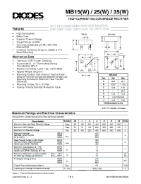 Datasheet MB15W manufacturer Diodes