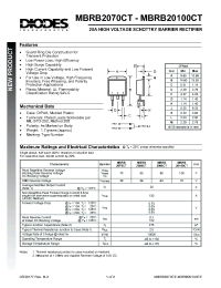 Datasheet MBRB20100CT manufacturer Diodes