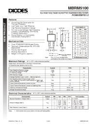 Datasheet MBRM5100 manufacturer Diodes