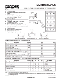 Datasheet MMBD3004A-7-F manufacturer Diodes