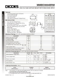 Datasheet MMBD3004BRM-7 manufacturer Diodes
