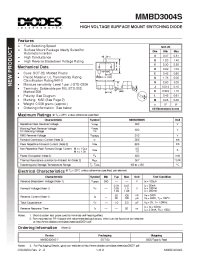Datasheet MMBD3004S-7 manufacturer Diodes