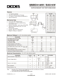 Datasheet MMBD4148W/BAS16W manufacturer Diodes
