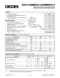 Datasheet MMBD914-7 manufacturer Diodes