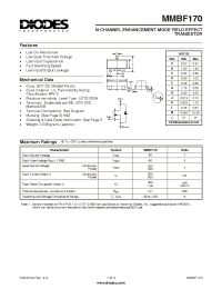 Datasheet MMBF170-7 manufacturer Diodes