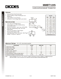 Datasheet MMBT123S-7 manufacturer Diodes