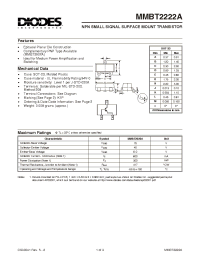 Datasheet MMBT2222A-7 manufacturer Diodes