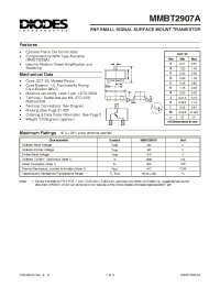 Datasheet MMBT2907A-7 manufacturer Diodes