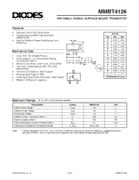 Datasheet MMBT4126-7 manufacturer Diodes