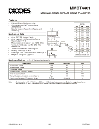 Datasheet MMBT4401 manufacturer Diodes