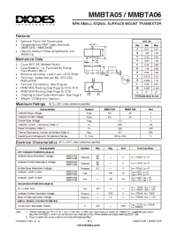 Datasheet MMBTA05-7 manufacturer Diodes