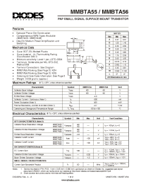 Datasheet MMBTA55-7 manufacturer Diodes