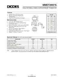 Datasheet MMDT2907A-7 manufacturer Diodes