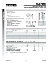 Datasheet MMDT5451 manufacturer Diodes