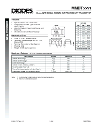 Datasheet MMDT5551 manufacturer Diodes