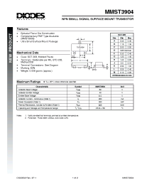 Datasheet MMST3904 manufacturer Diodes