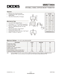 Datasheet MMST3904-7 manufacturer Diodes