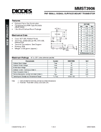 Datasheet MMST3906 manufacturer Diodes