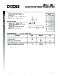 Datasheet MMST4124 manufacturer Diodes