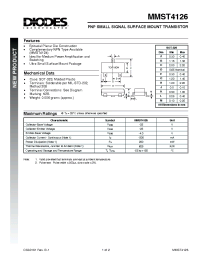 Datasheet MMST4126 manufacturer Diodes