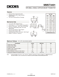 Datasheet MMST4401-7 manufacturer Diodes