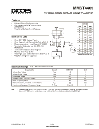 Datasheet MMST4403-7 manufacturer Diodes