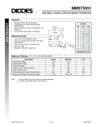 Datasheet MMST5551 manufacturer Diodes
