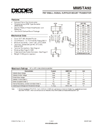 Datasheet MMSTA92-7 manufacturer Diodes