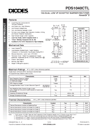 Datasheet PDS1040CTL manufacturer Diodes