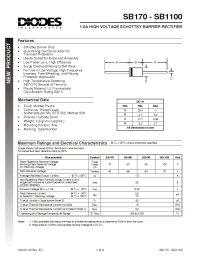 Datasheet SB170-SB1100 manufacturer Diodes