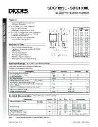 Datasheet SBG1025L-T manufacturer Diodes