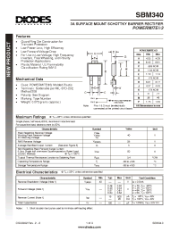 Datasheet SBM340 manufacturer Diodes