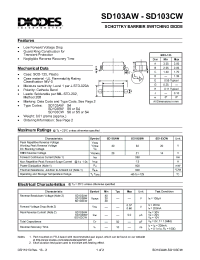 Datasheet SD103AW manufacturer Diodes