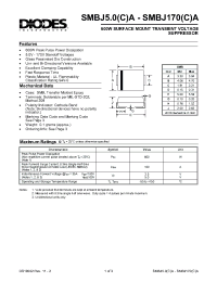 Datasheet SMBJ54CA manufacturer Diodes