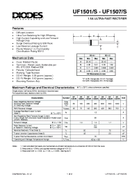 Datasheet UF1501/S-1507/S manufacturer Diodes