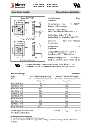 Datasheet KBPC1501W manufacturer Diotec