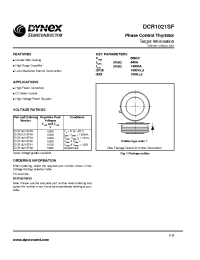 Datasheet DCR1021SF60 manufacturer Dynex