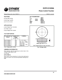 Datasheet DCR1374SBA10 manufacturer Dynex