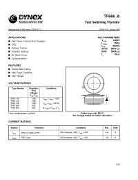 Datasheet TF66610A manufacturer Dynex