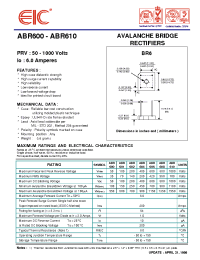 Datasheet ABR608 manufacturer EIC