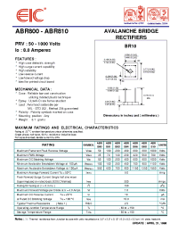 Datasheet ABR806 manufacturer EIC