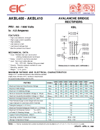 Datasheet AKBL402 manufacturer EIC
