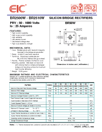 Datasheet BR2501W manufacturer EIC