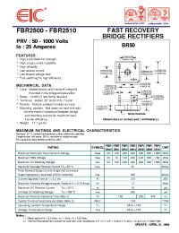 Datasheet FBR2500W manufacturer EIC