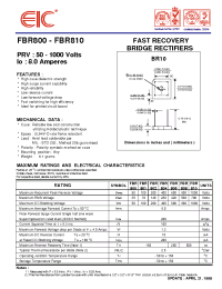 Datasheet FBR800 manufacturer EIC