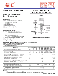 Datasheet FKBL400 manufacturer EIC