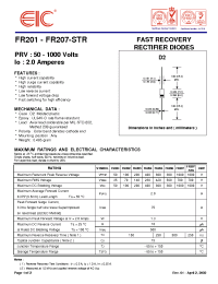 Datasheet FR202 manufacturer EIC
