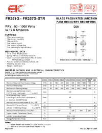 Datasheet FR252G manufacturer EIC